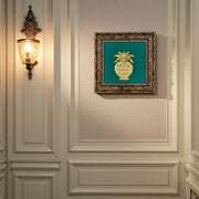 Brass Kalash with green Backdrop in moulded frame