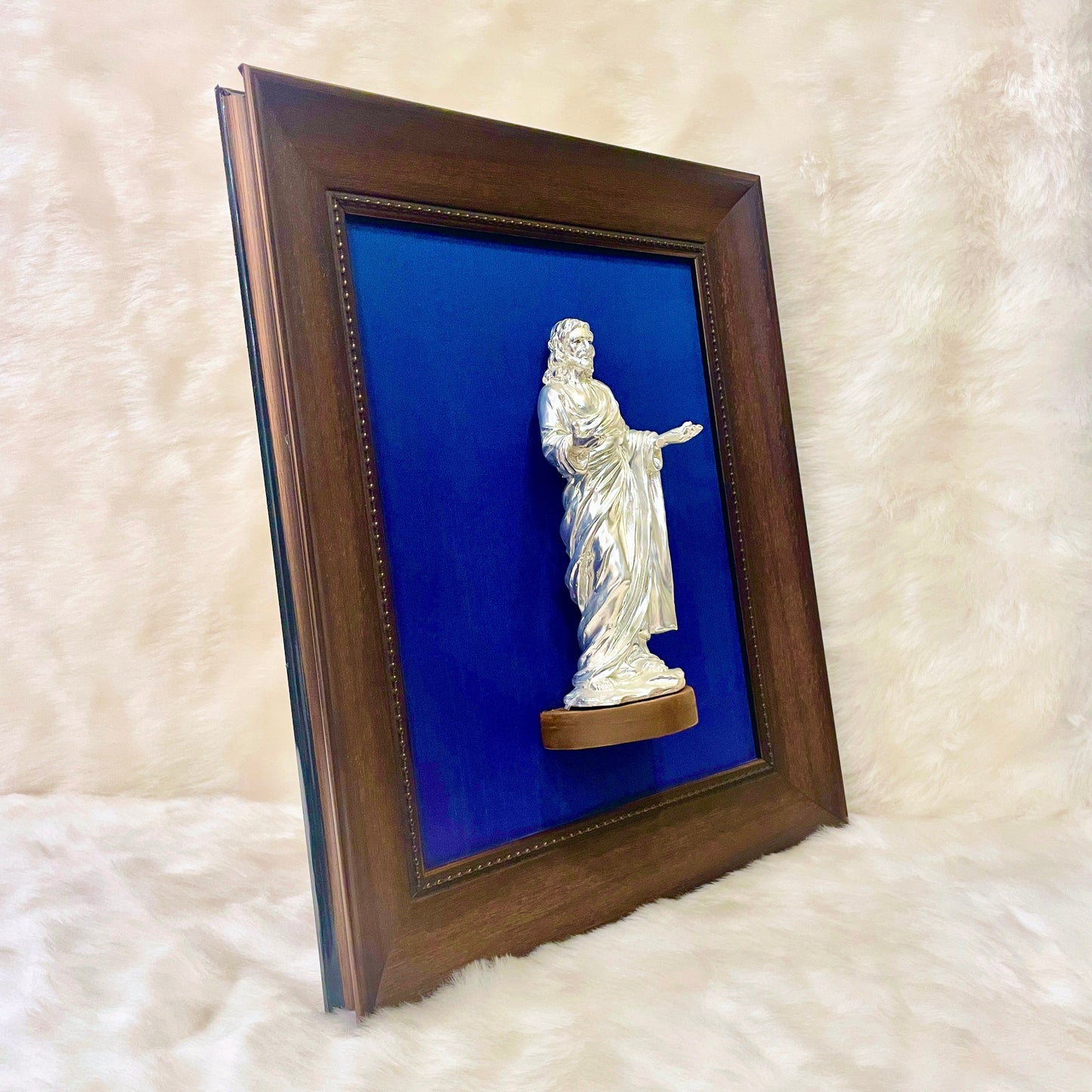 Jesus Christ Statue in Sterling Silver with Frame