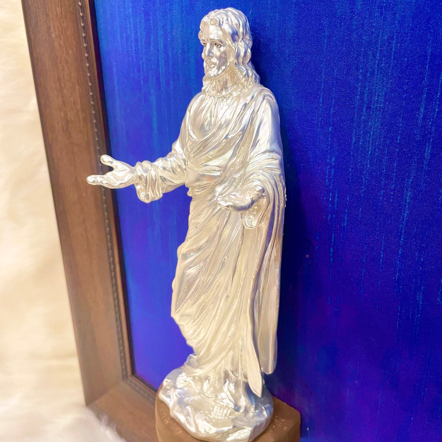 Jesus Christ Statue in Sterling Silver with Frame