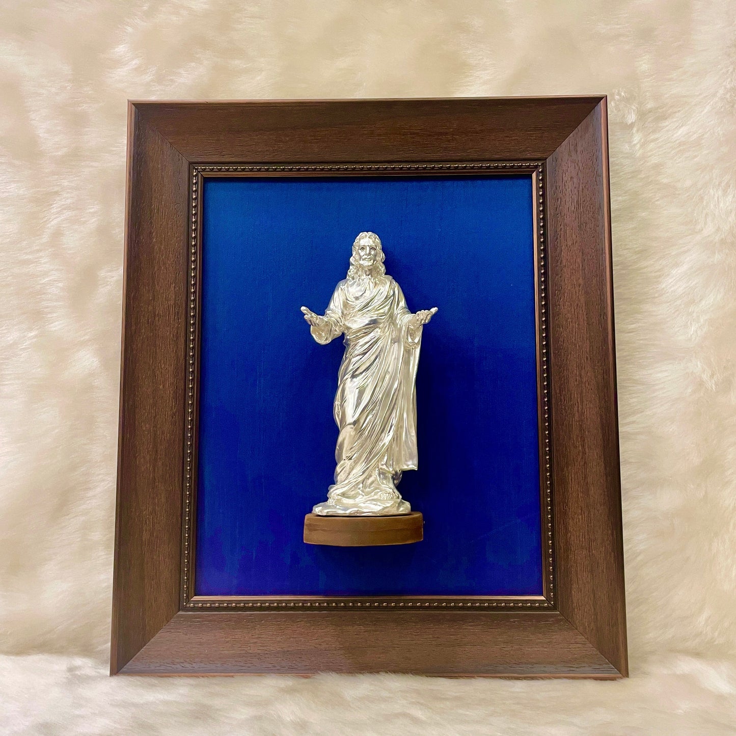 Jesus Christ Statue in Sterling Silver with Frame