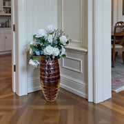 Antique Copper-Look Mild Steel Flower Vase | Elegant Metal Home Décor