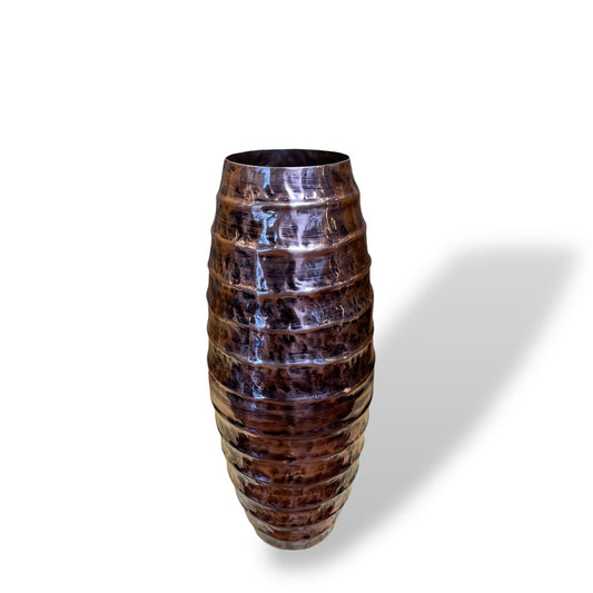 Antique Copper-Look Mild Steel Flower Vase | Elegant Metal Home Décor