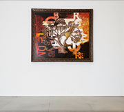Metal Kalpavriksha with All the world Currency Backdrop in Moulded Frame