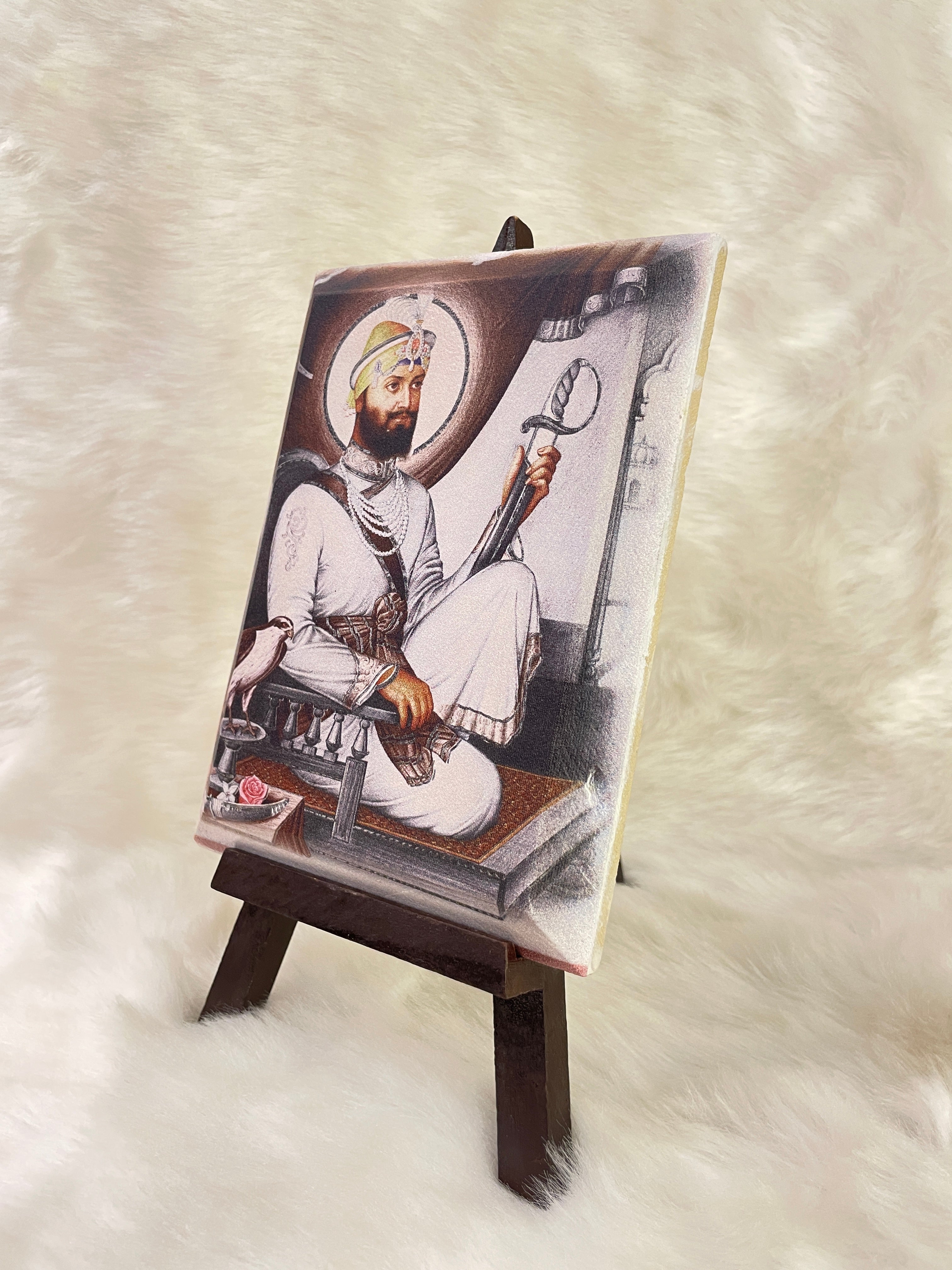 Guru Gobindsingh ji on Sandstone with wooden stand