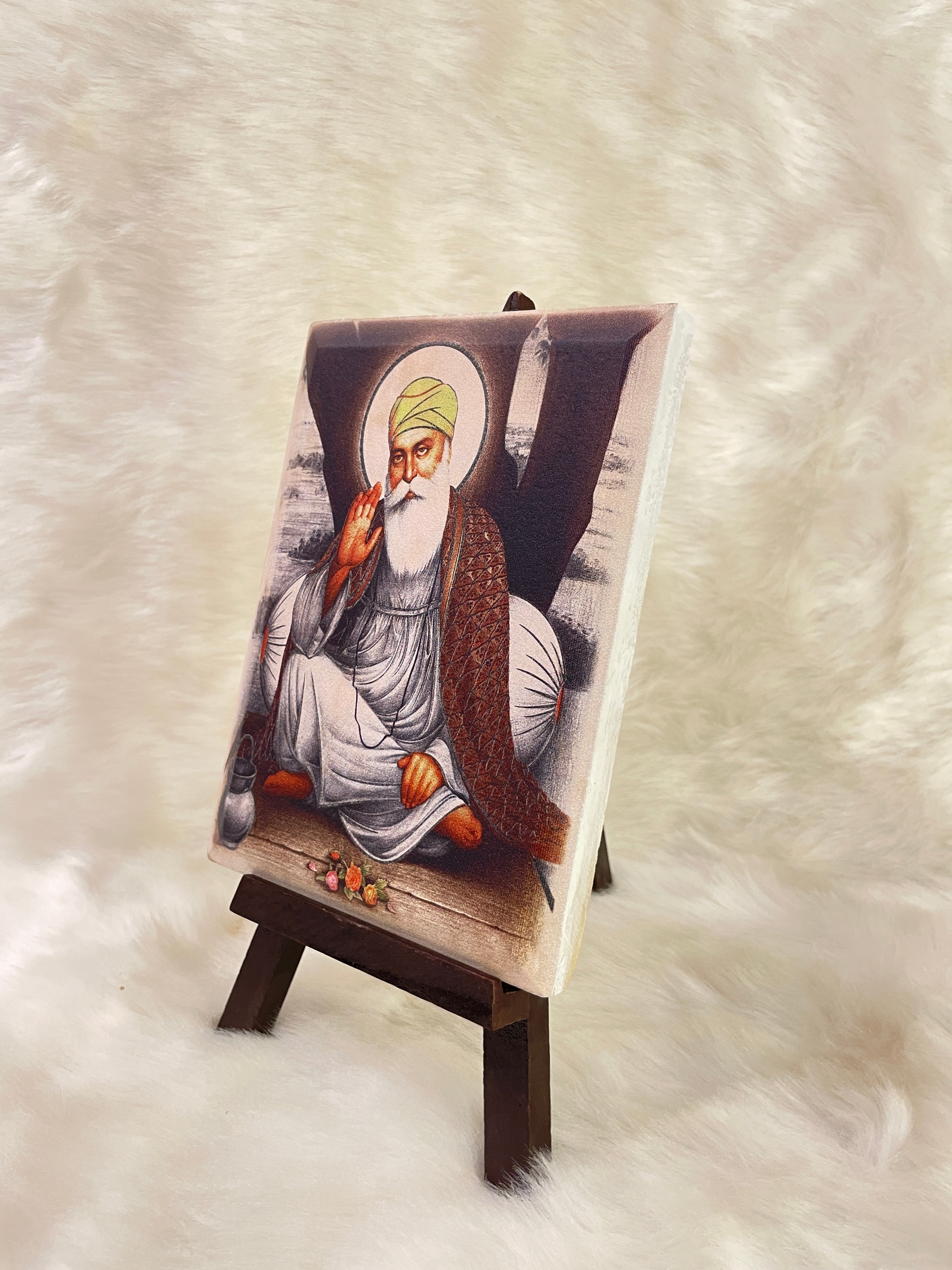 Gurunanak Dev Ji on Sandstone with wooden stand