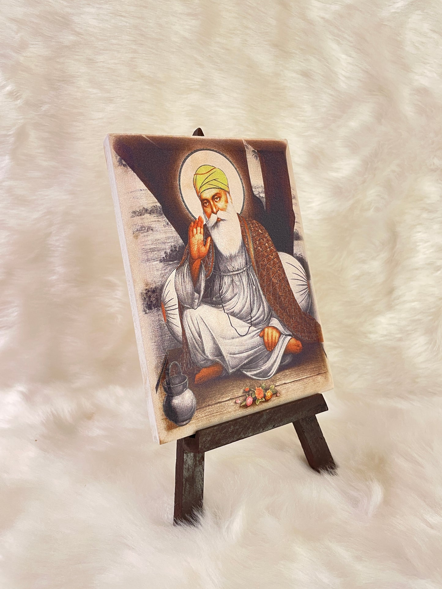 Gurunanak Dev Ji on Sandstone with wooden stand