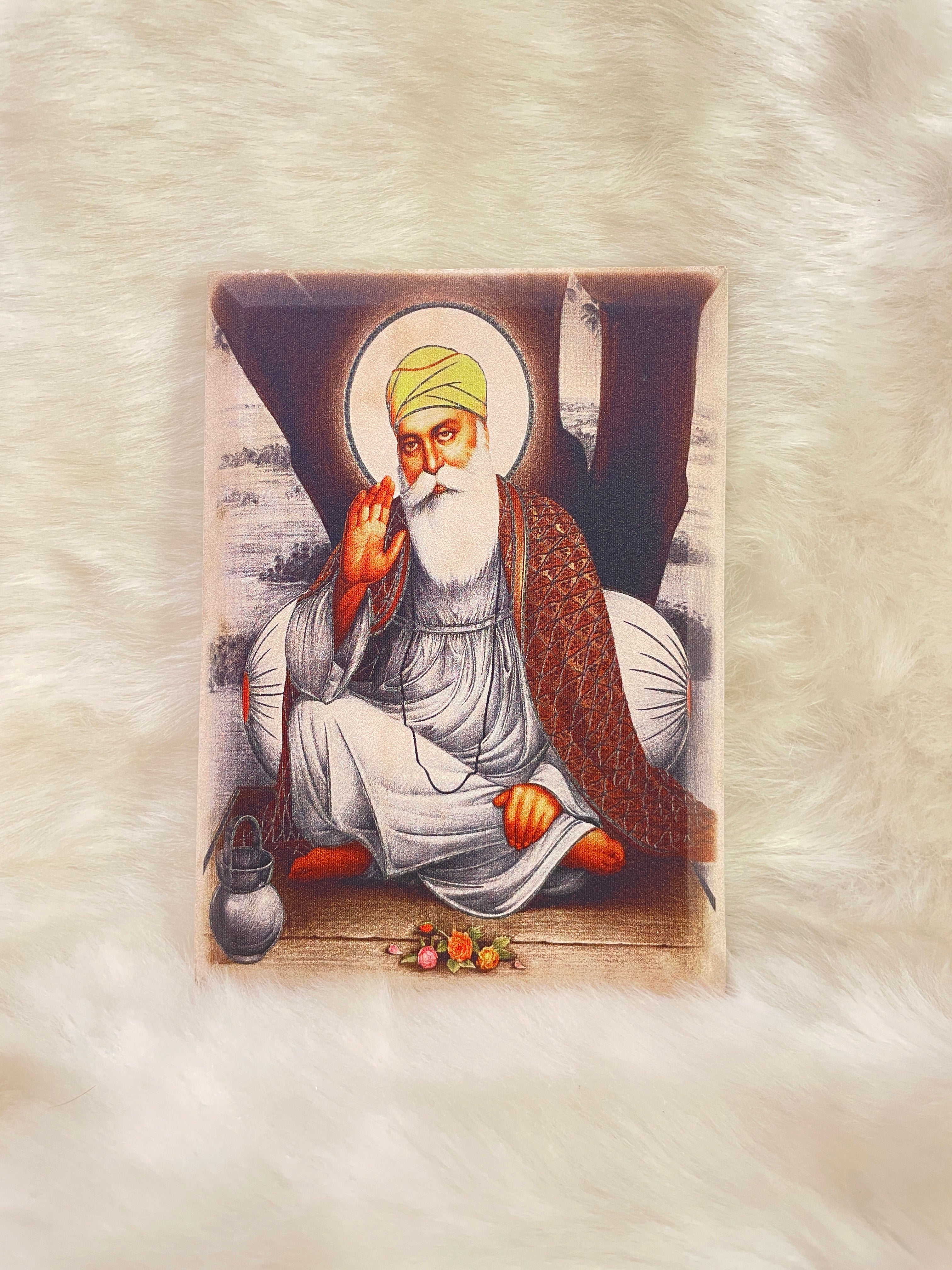 Gurunanak Dev Ji on Sandstone with wooden stand