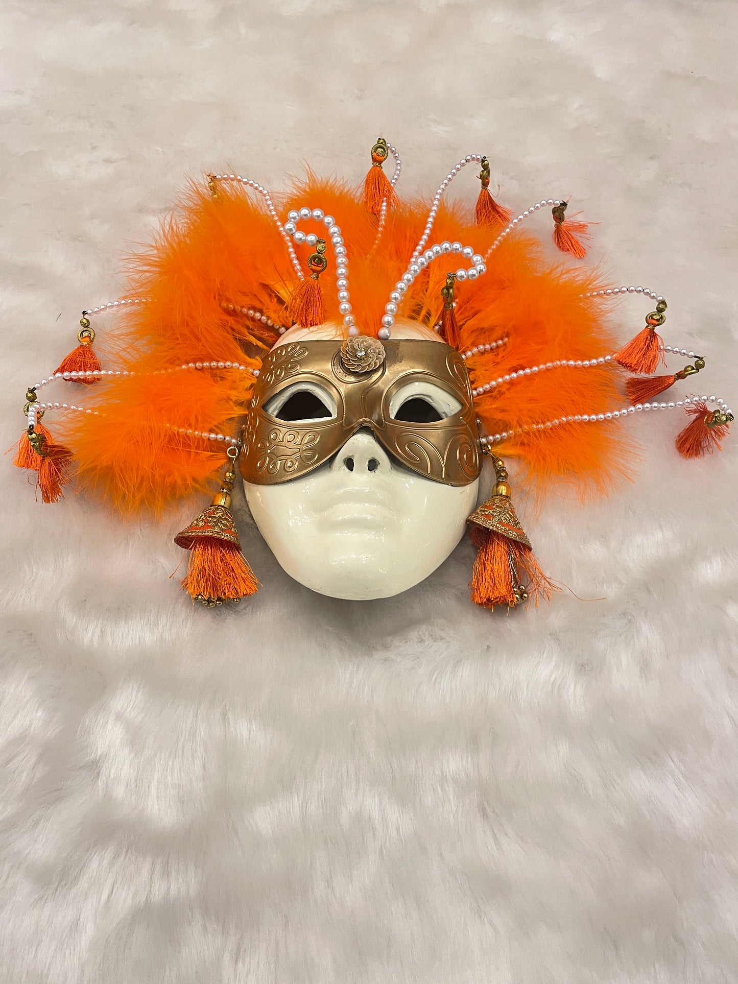 Venetian Party mask in Vibrant Orange - Wall decor