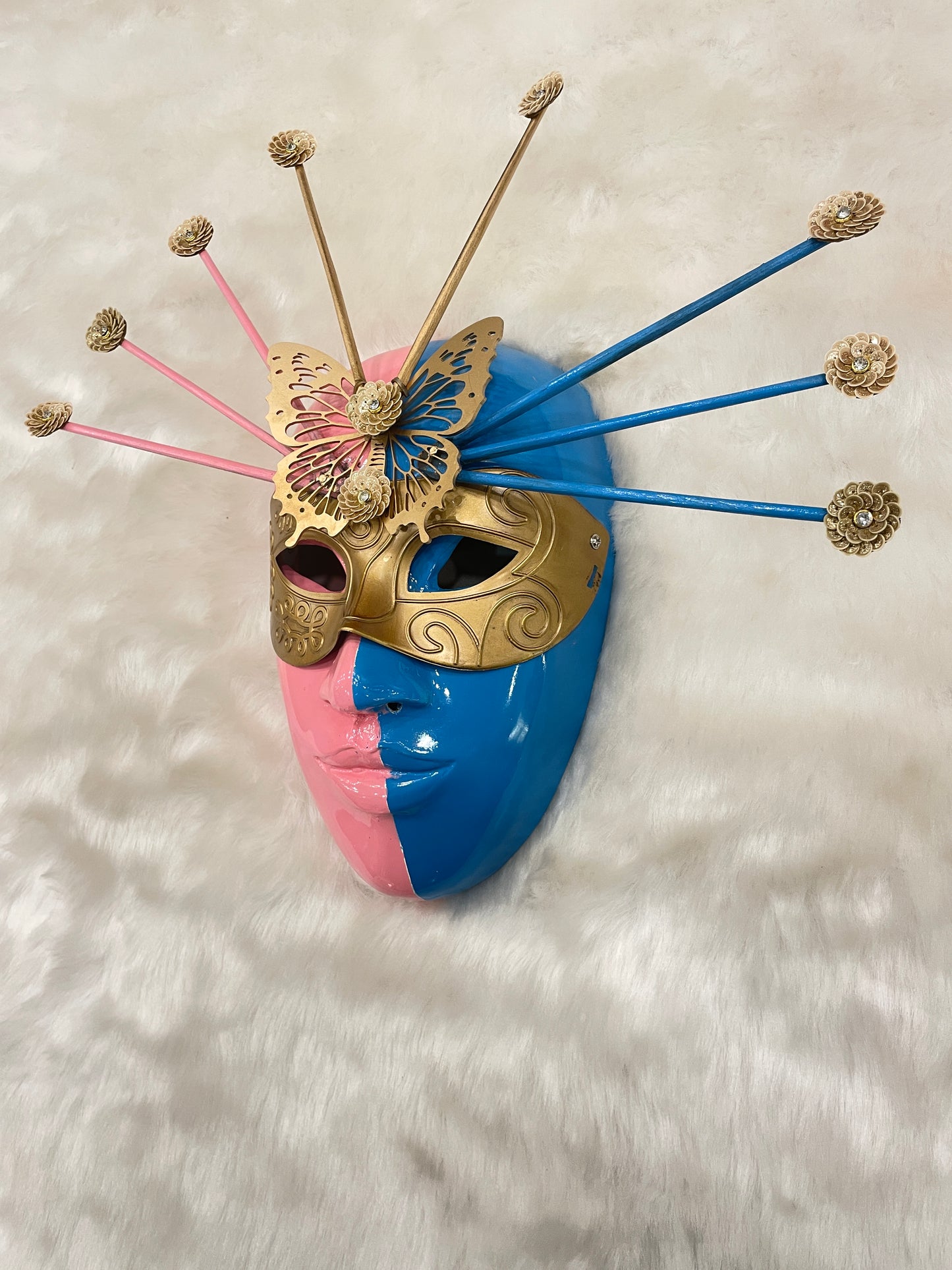 Vibrant Carnival: Colorful Venetian Mask Wall Decor