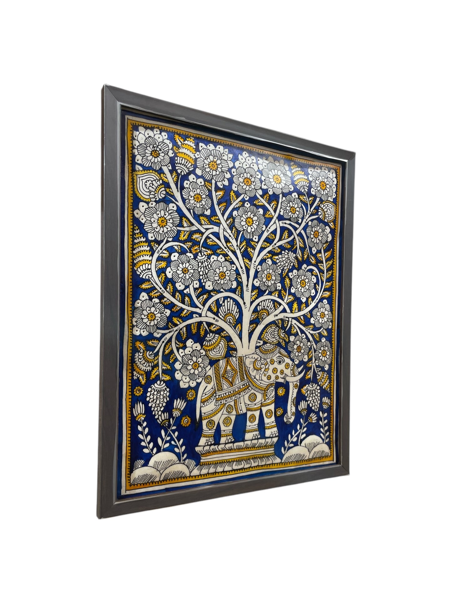 Authentic Handpainted Elephant & tree with Resin frame