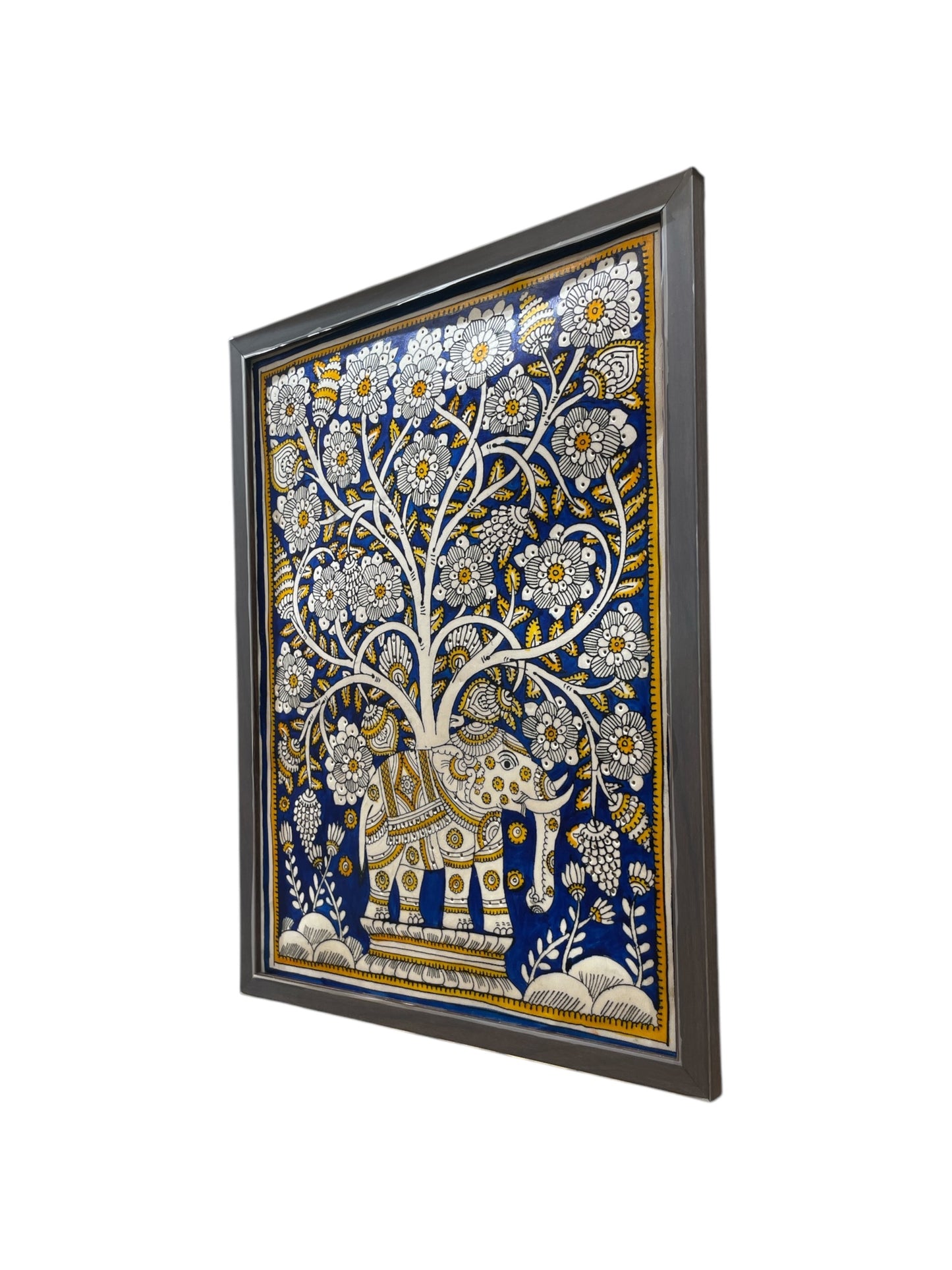 Authentic Handpainted Elephant & tree with Resin frame