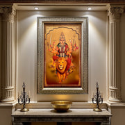 Silver Molded Goddess Durga Wall Art Frame – Contemporary Spiritual Decor for Home, Office & Pooja Room