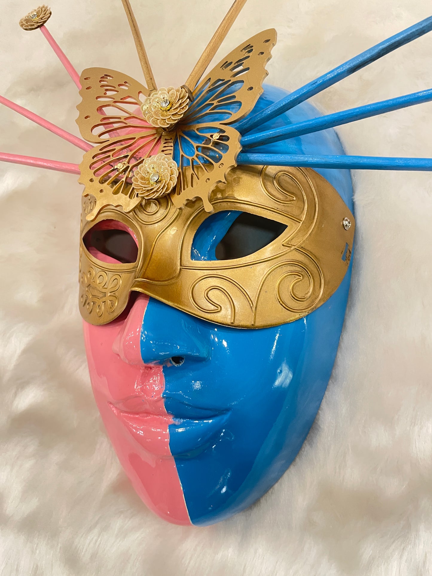 Vibrant Carnival: Colorful Venetian Mask Wall Decor