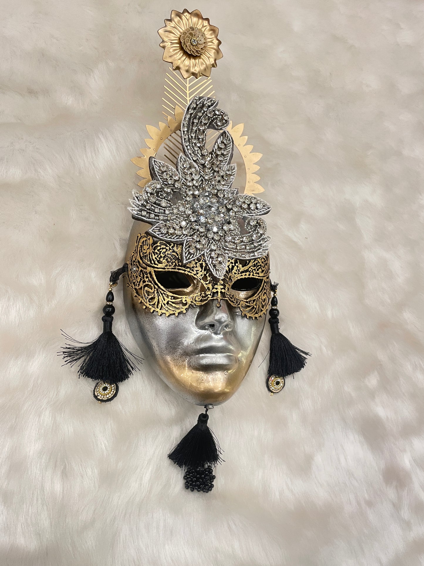 Venetian Party Mask in Black - Wall Decor