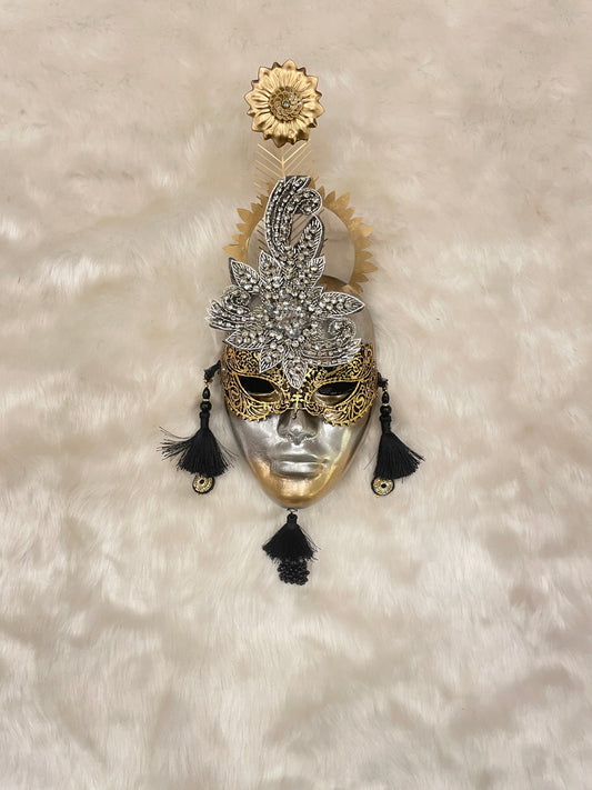 Venetian Party Mask in Black - Wall Decor