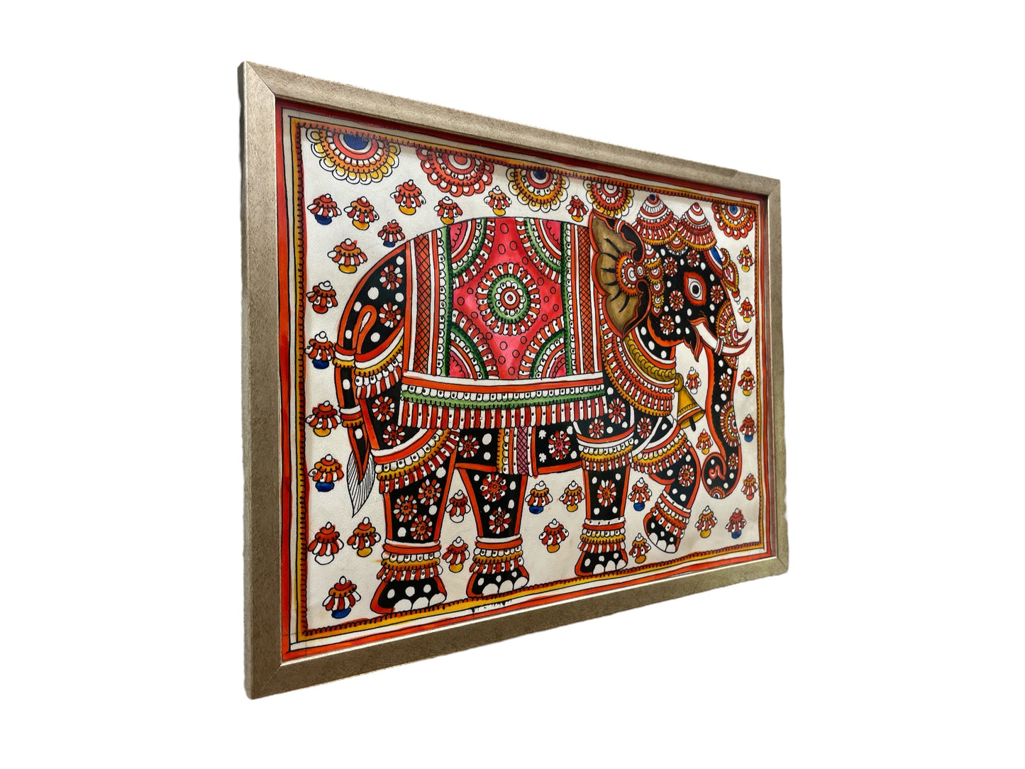 Authentic Handpainted Elephant with Resin Frame