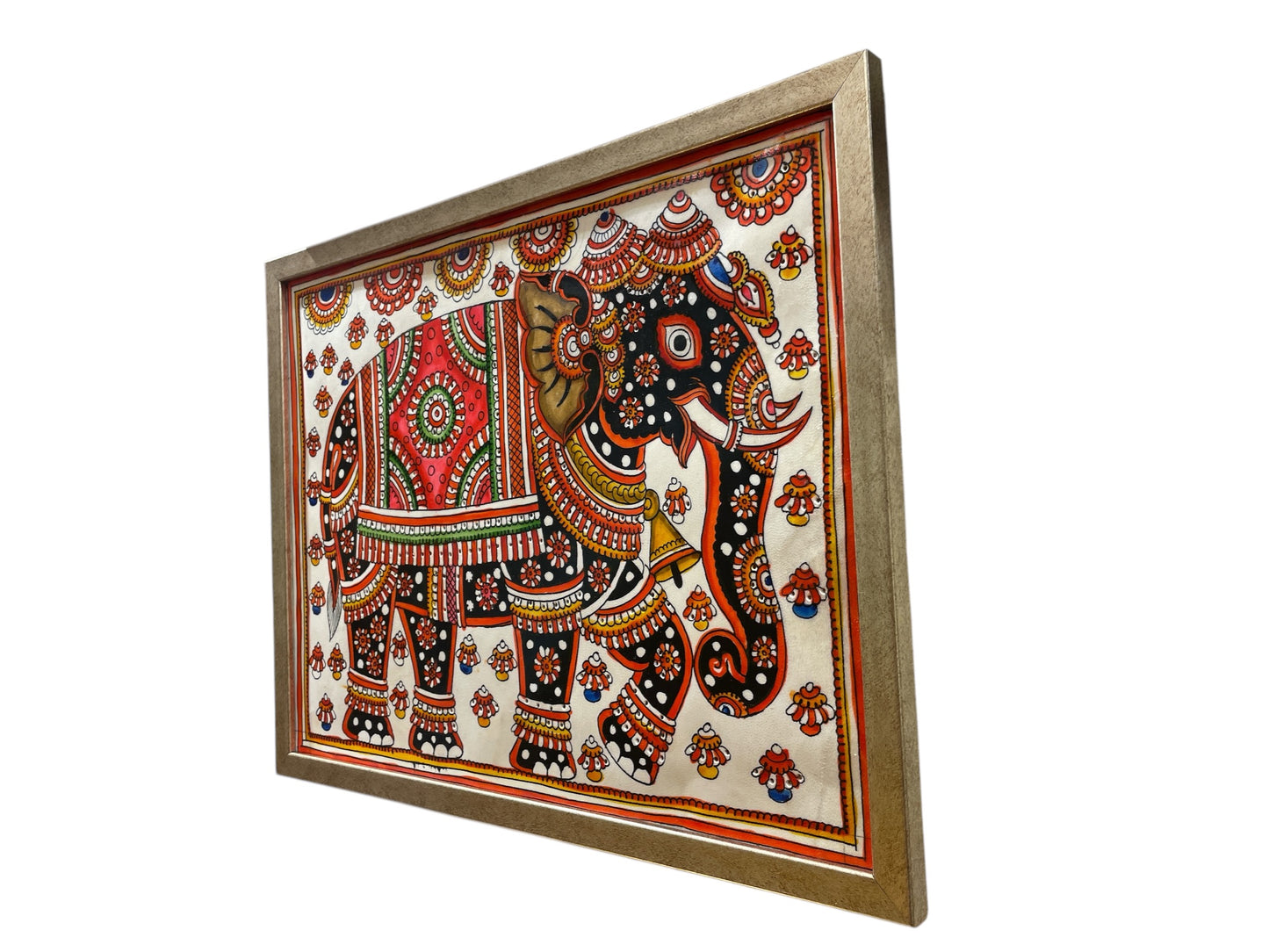 Authentic Handpainted Elephant with Resin Frame