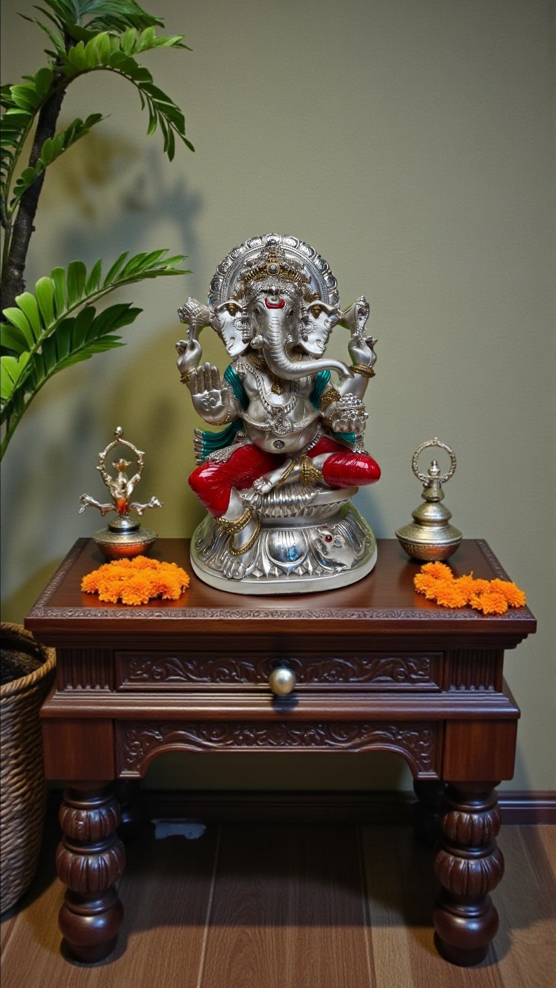 92.5 Sterling Silver Ganesha Idol | Pure Silver Ganpati