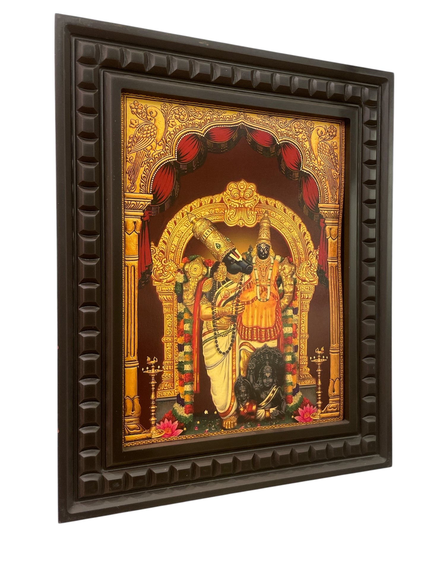 Bhoo Varaha Swamy Gold leafed art in Wooden frame