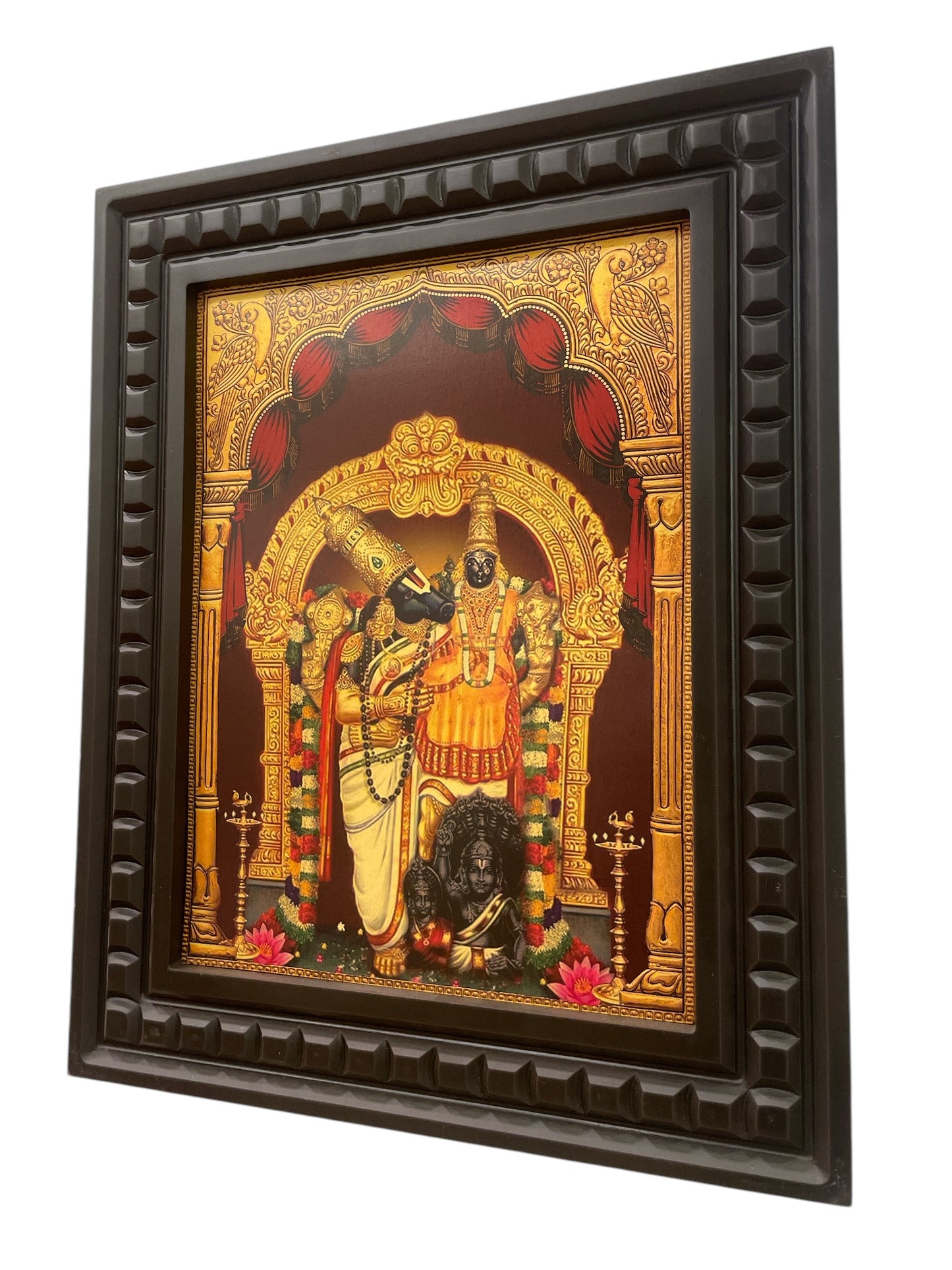 Bhoo Varaha Swamy Gold leafed art in Wooden frame