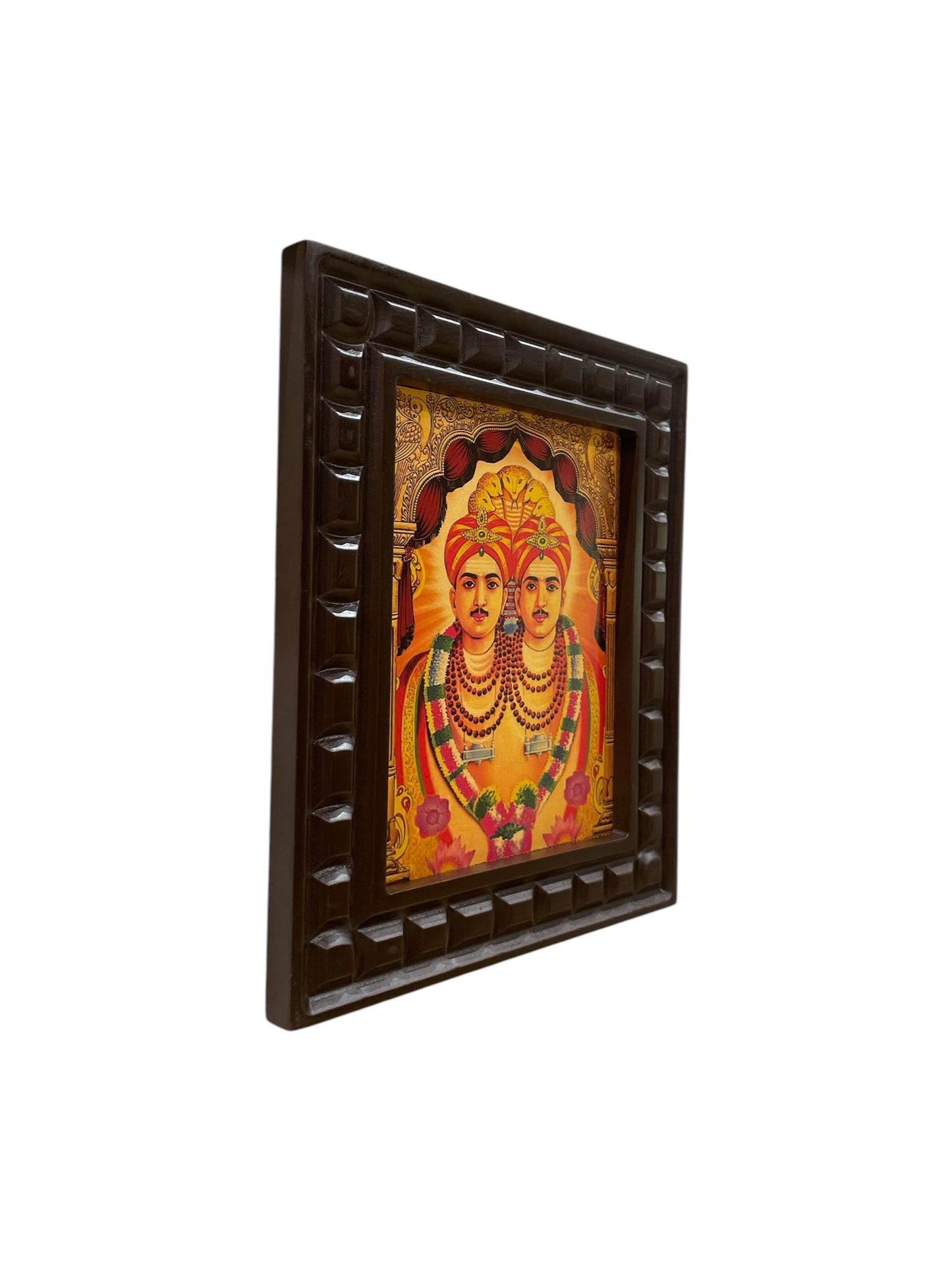 Sharana Basaveshwara Devasthana Gold Foiled Art in Wooden Frame