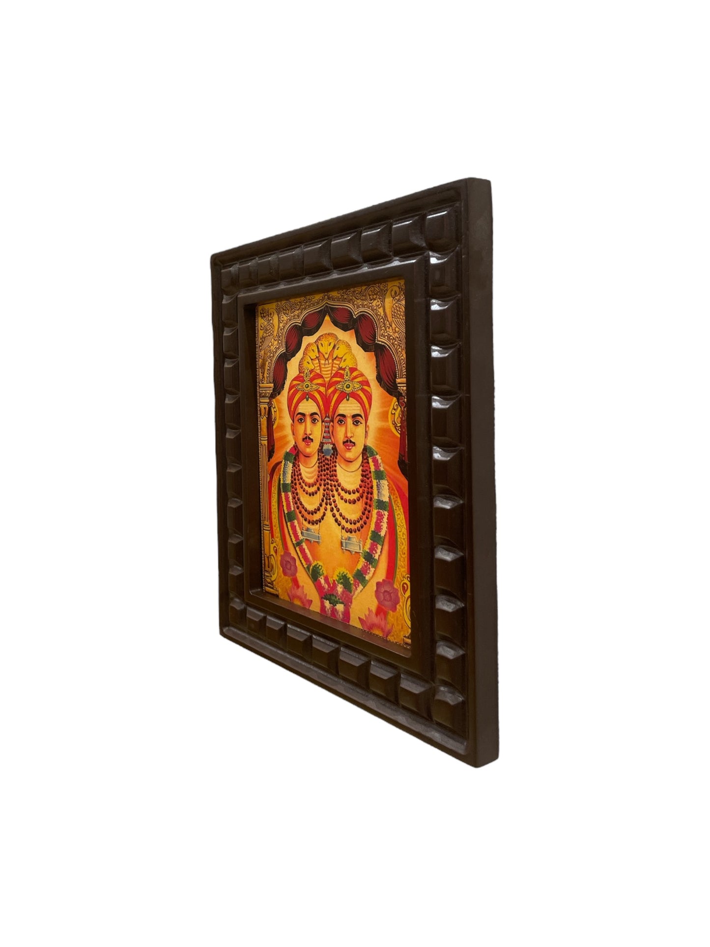 Sharana Basaveshwara Devasthana Gold Foiled Art in Wooden Frame