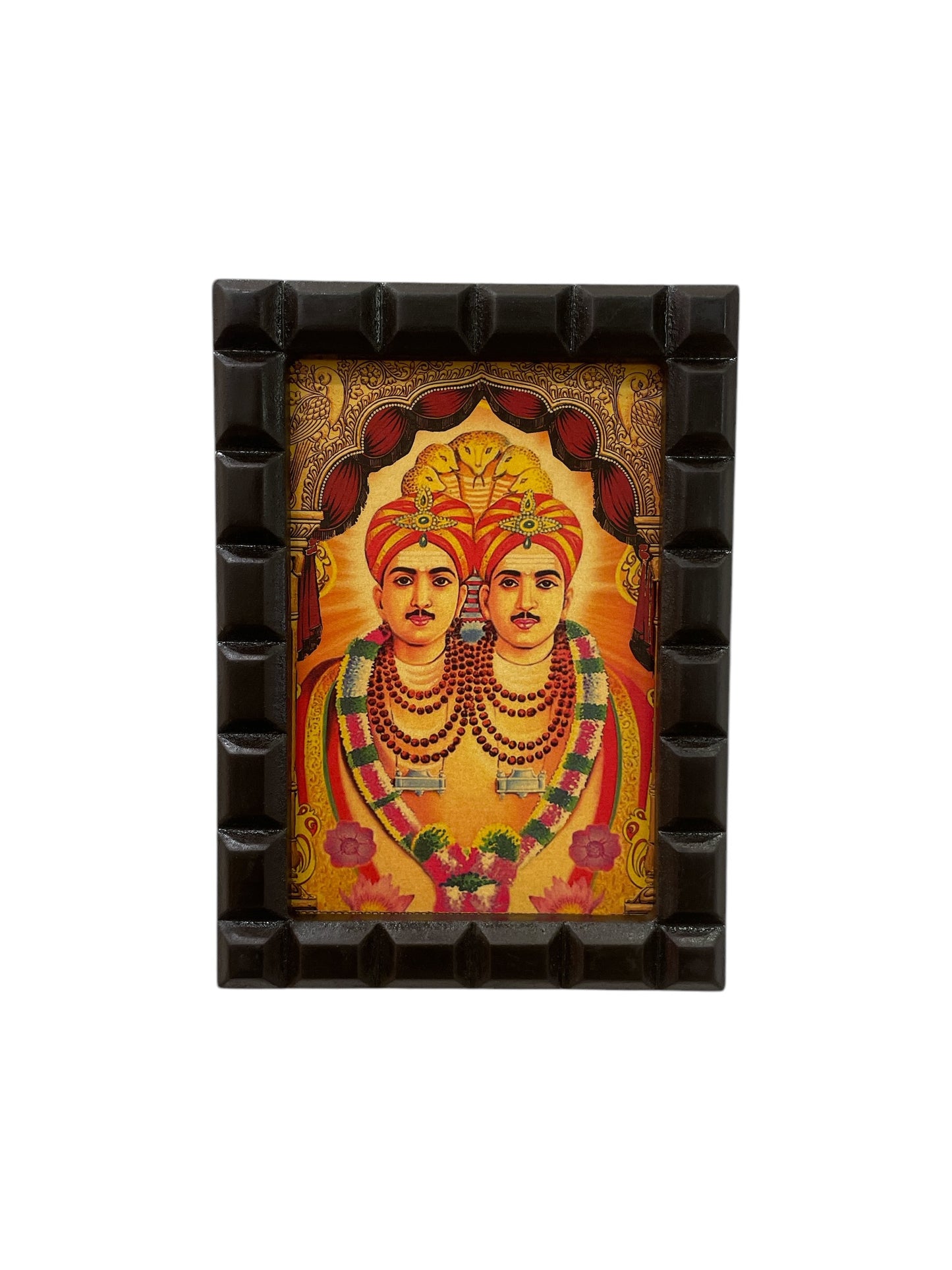 Sharana Basaveshwara Devasthana Gold Foiled Art in Wooden Frame