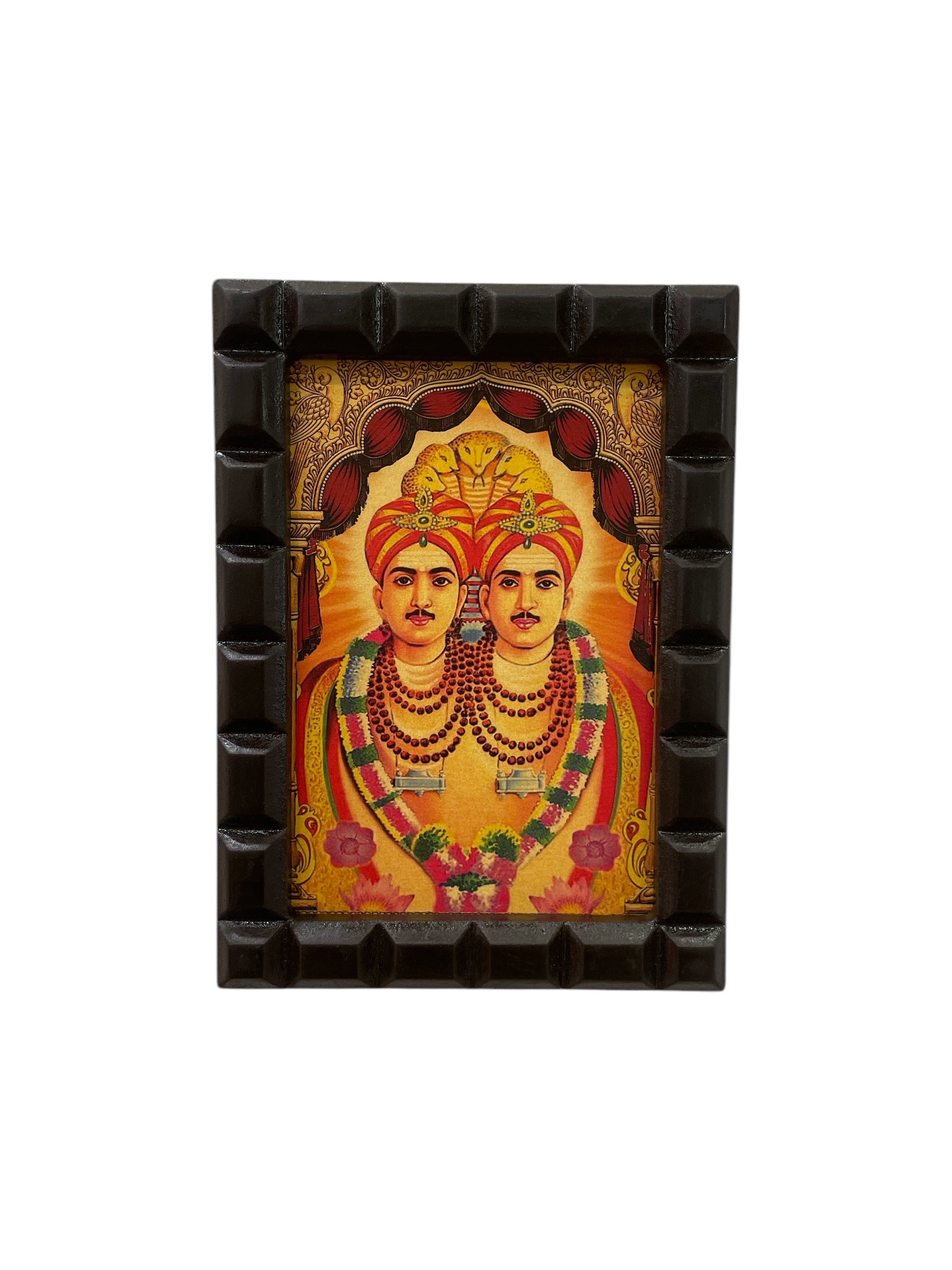 Sharana Basaveshwara Devasthana Gold Foiled Art in Wooden Frame