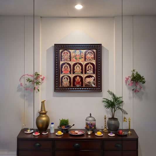 9 Gods in One Frame – Luxury Gold Leaf Spiritual Art -2