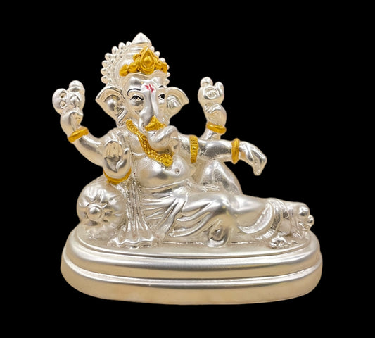 Silver Resting Ganesha