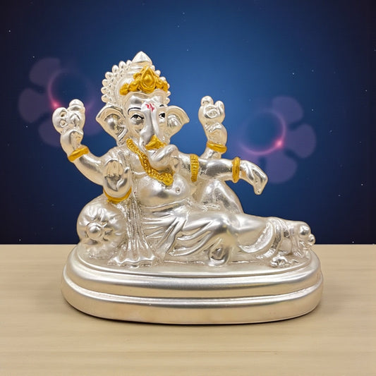 Silver Resting Ganesha