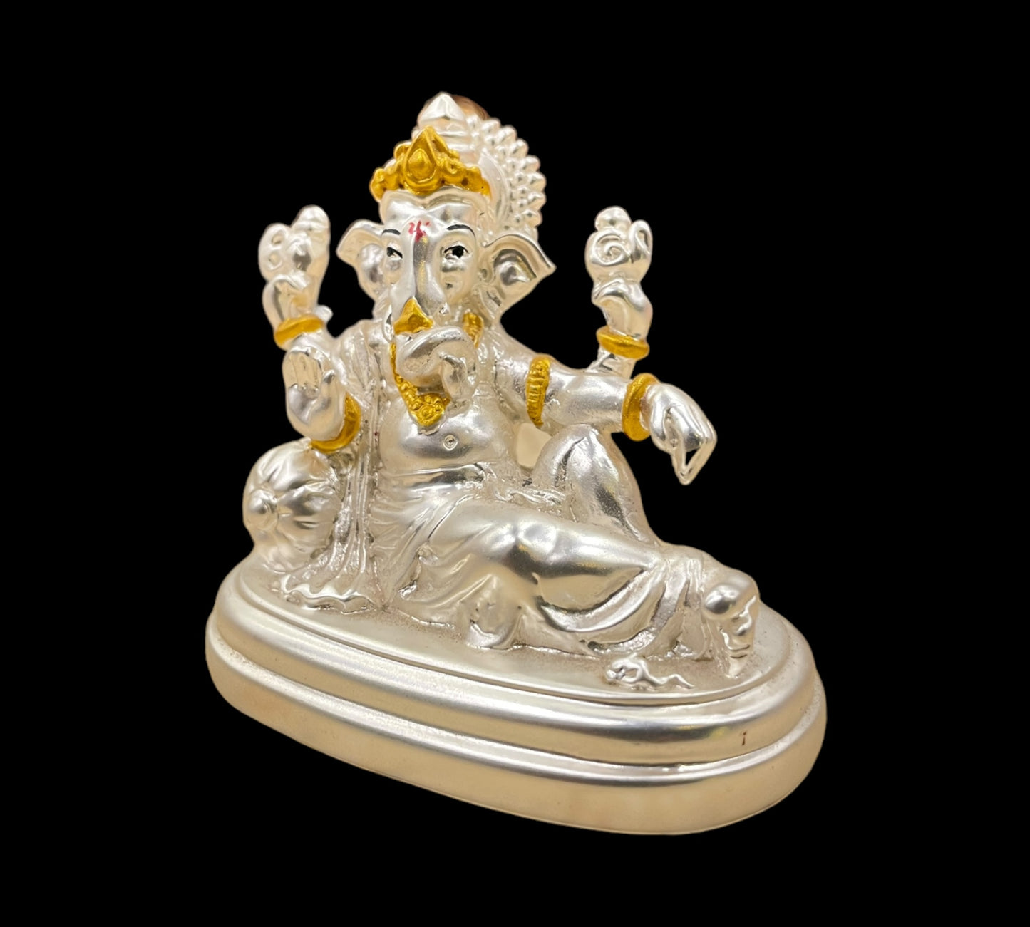 Silver Resting Ganesha