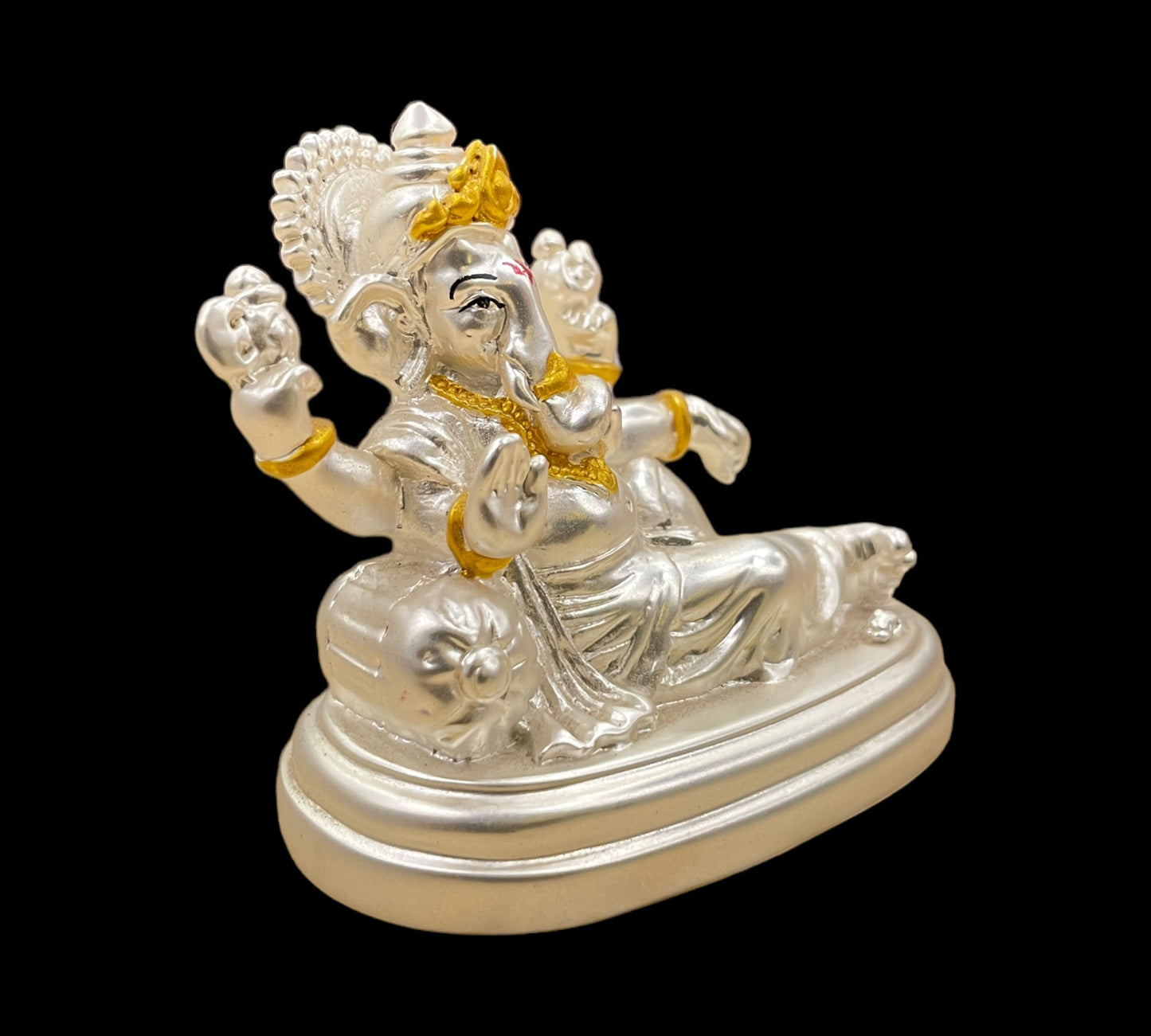 Silver Resting Ganesha