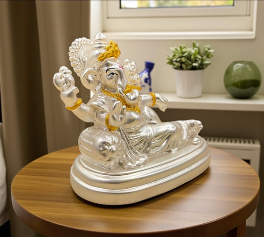 Silver Resting Ganesha
