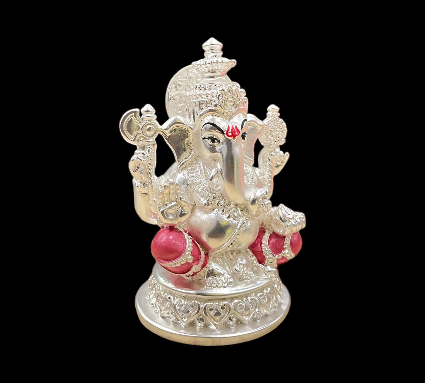 Silver Ganesha small pink