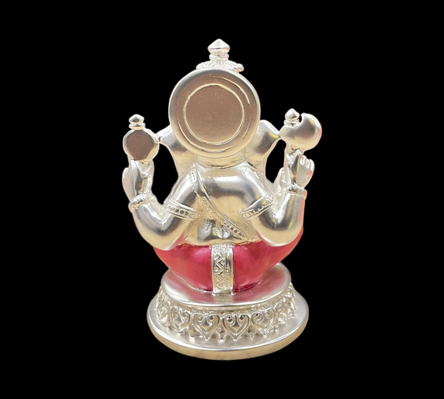 Silver Ganesha small pink