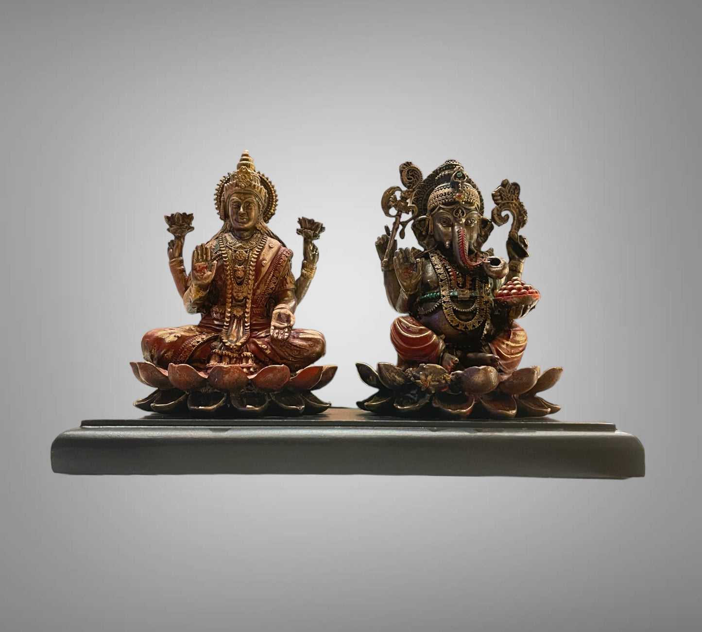 Bronze Ganesha and Lakshmi Devi