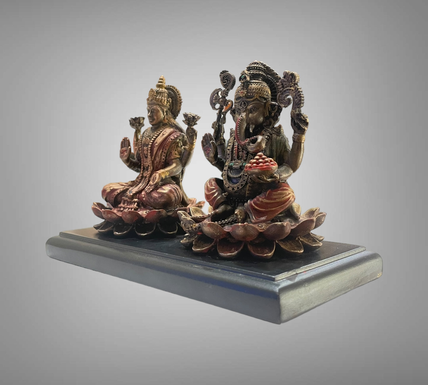 Bronze Ganesha and Lakshmi Devi