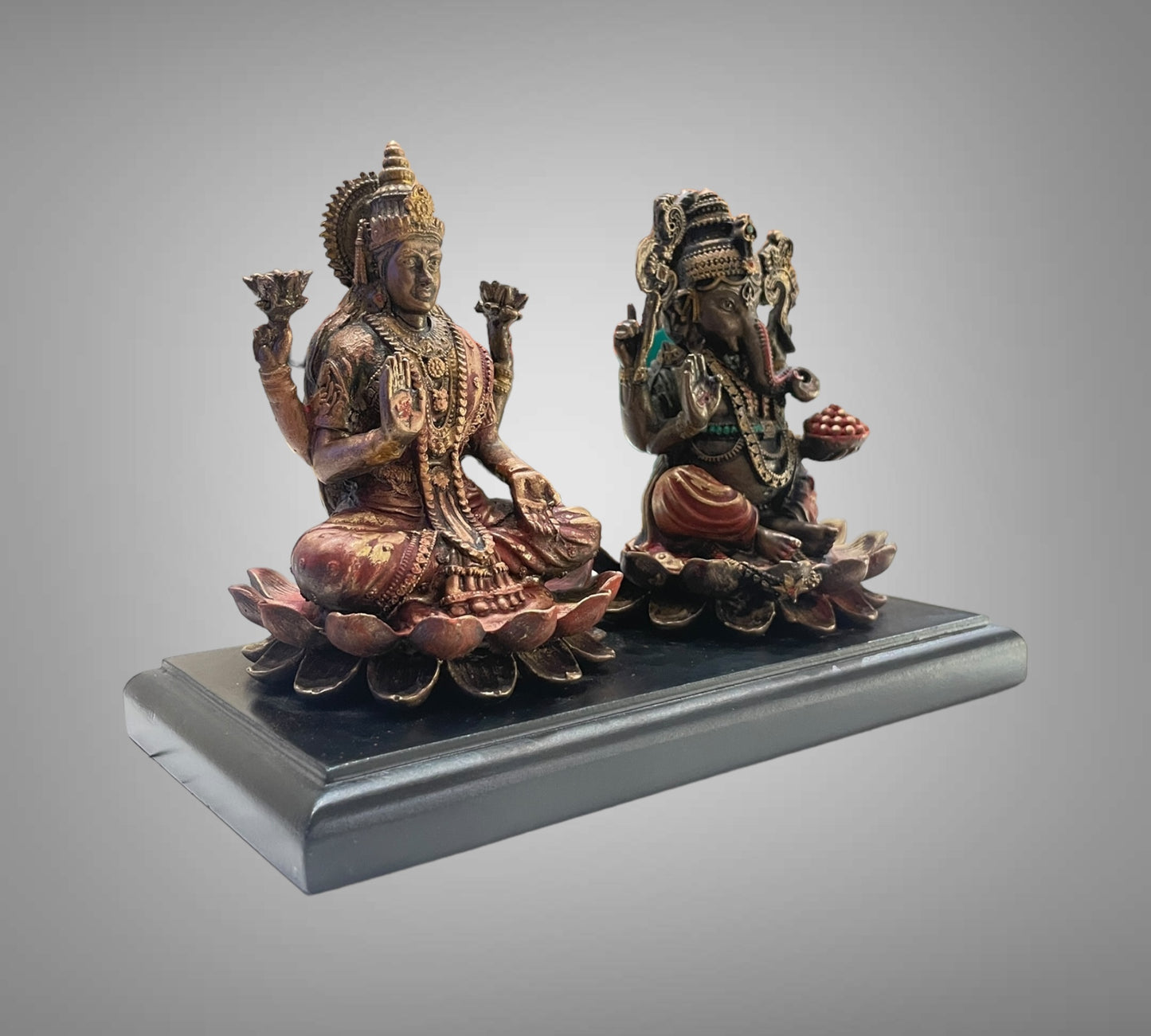 Bronze Ganesha and Lakshmi Devi