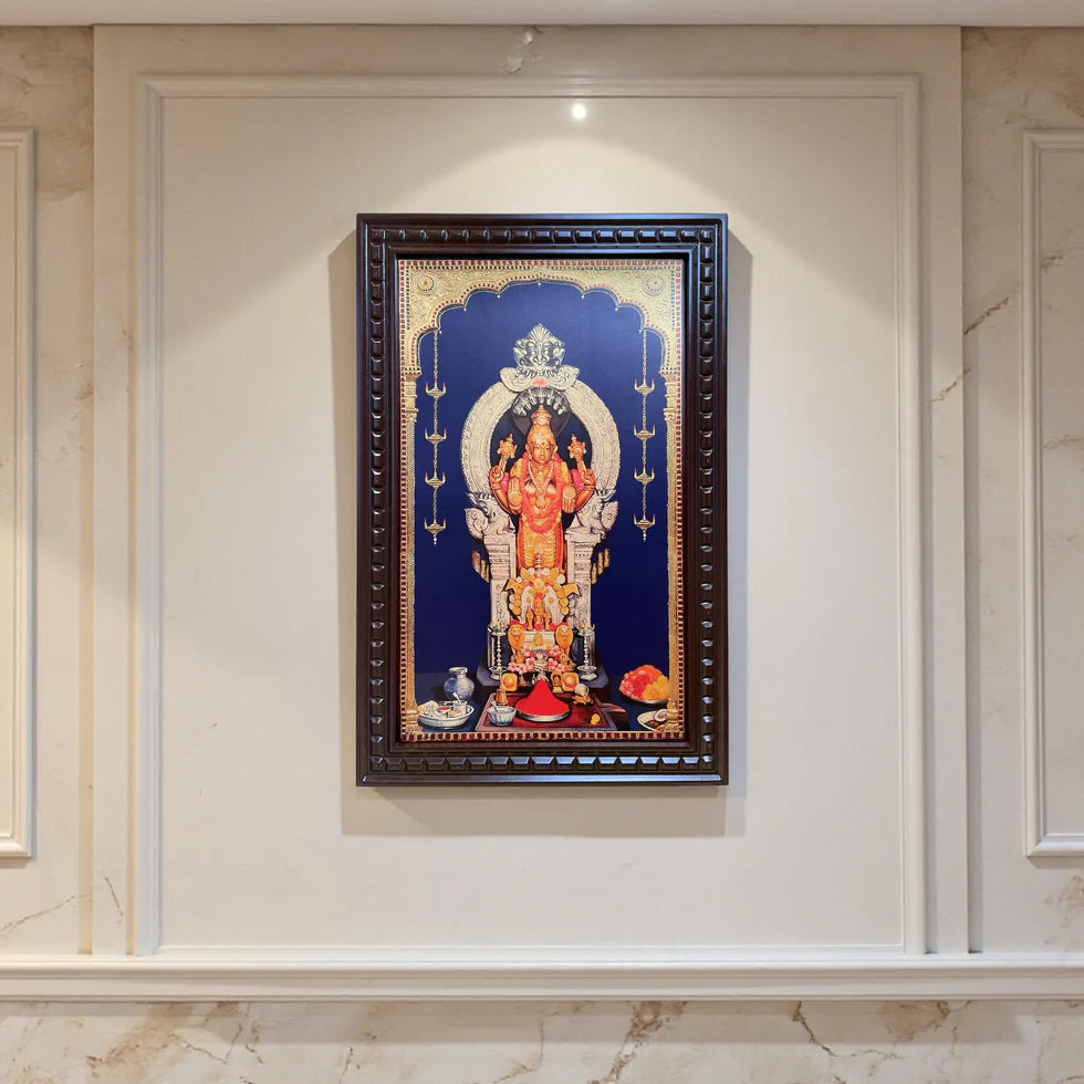Annapoorna Devi Gold Leafed Art in Wooden Frame
