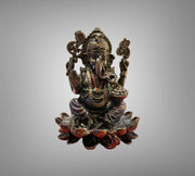 God Statue Ganesha Seated on Lotus
