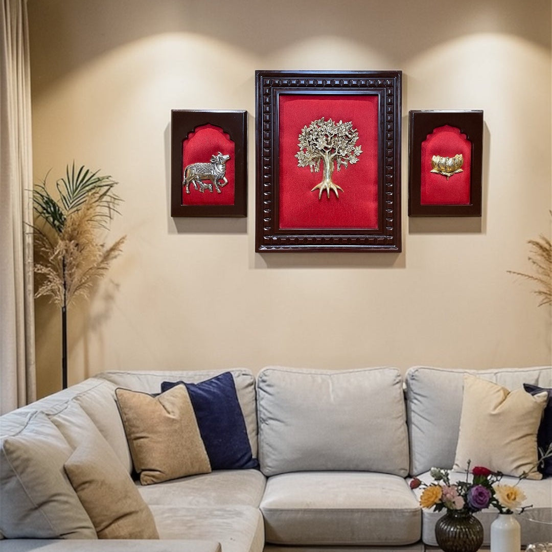 Brass Divine Prosperity Wall Art Set