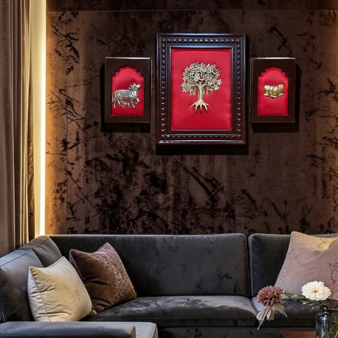 Brass Divine Prosperity Wall Art Set