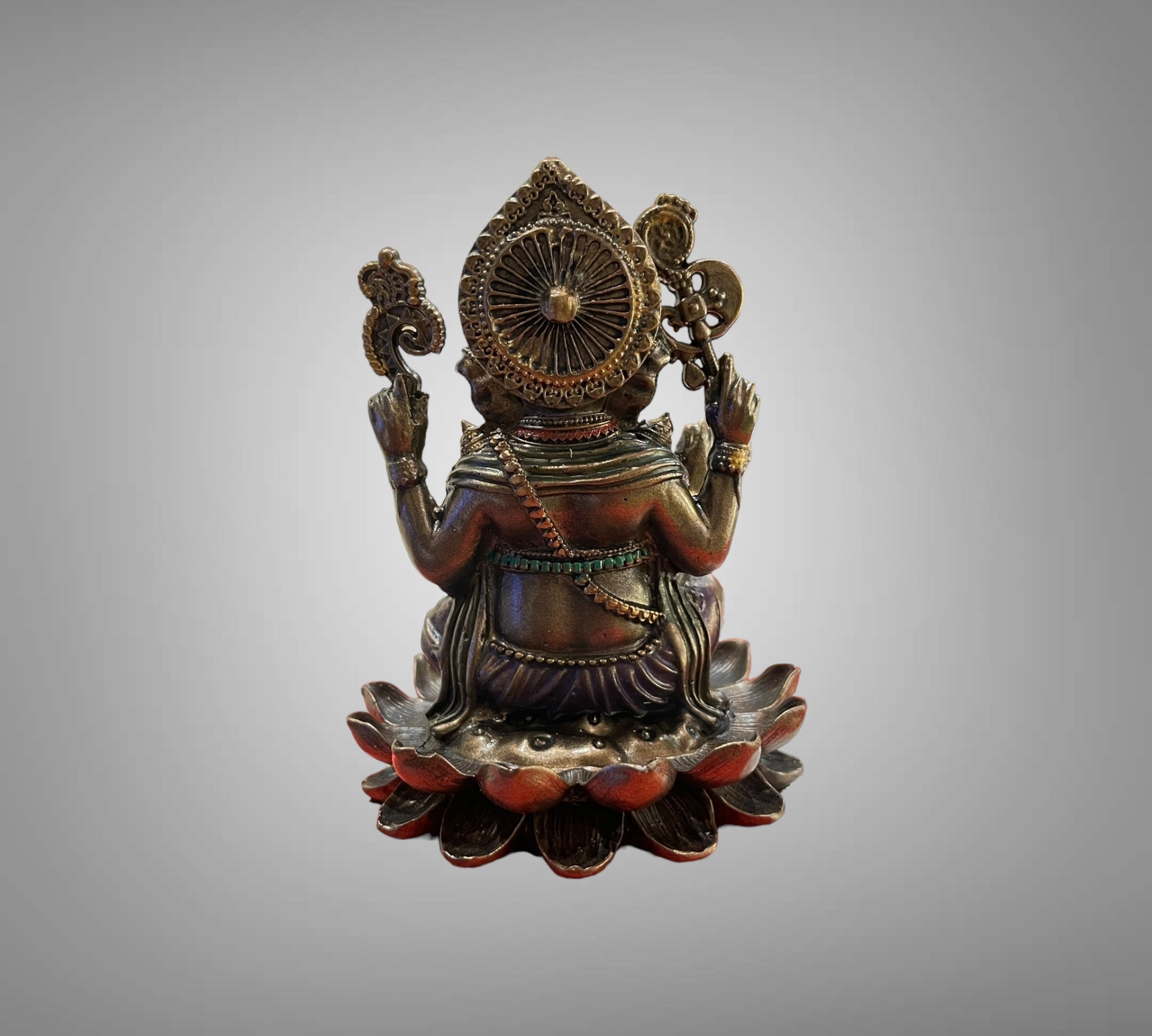 God Statue Ganesha Seated on Lotus