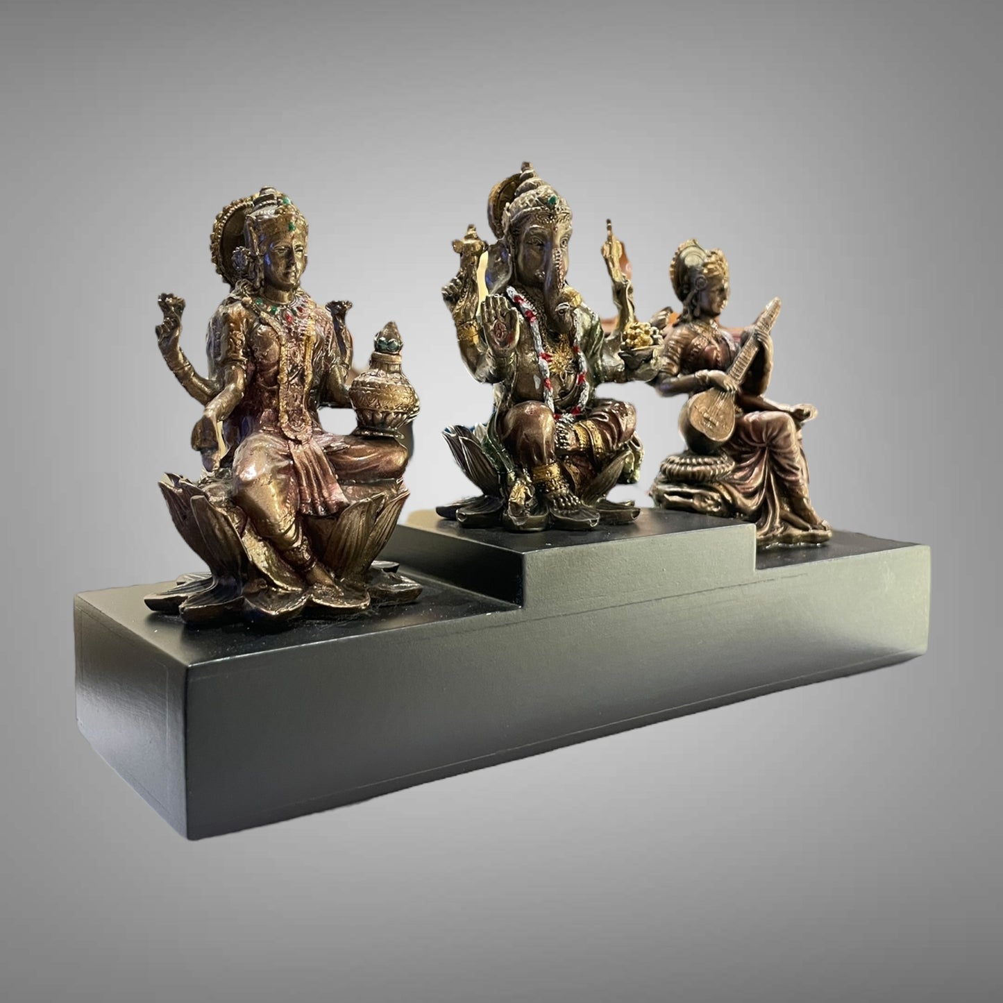 Bronze Lakshmi,Ganesha,Saraswathi (A Divine Trio)