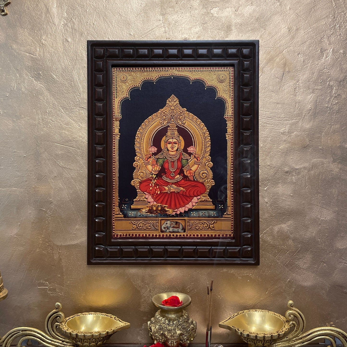 Goddess Lakshmi Frame Divine Gold Foil