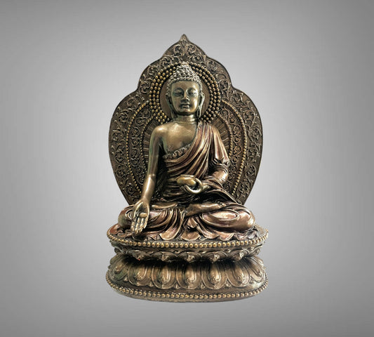 Tranquil Serenity: Bronze Meditating Buddha Sculpture