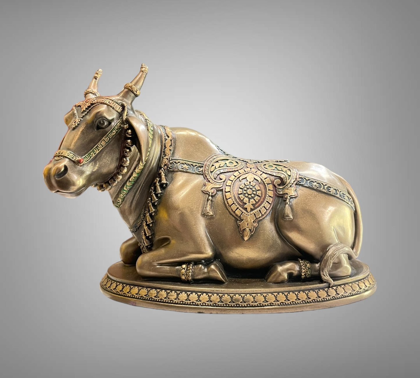 Sacred Grace: Bronze Sitting Nandi Sculpture