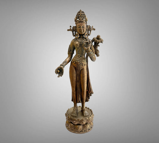 Divine Grace: Bronze Standing Tara Sculpture