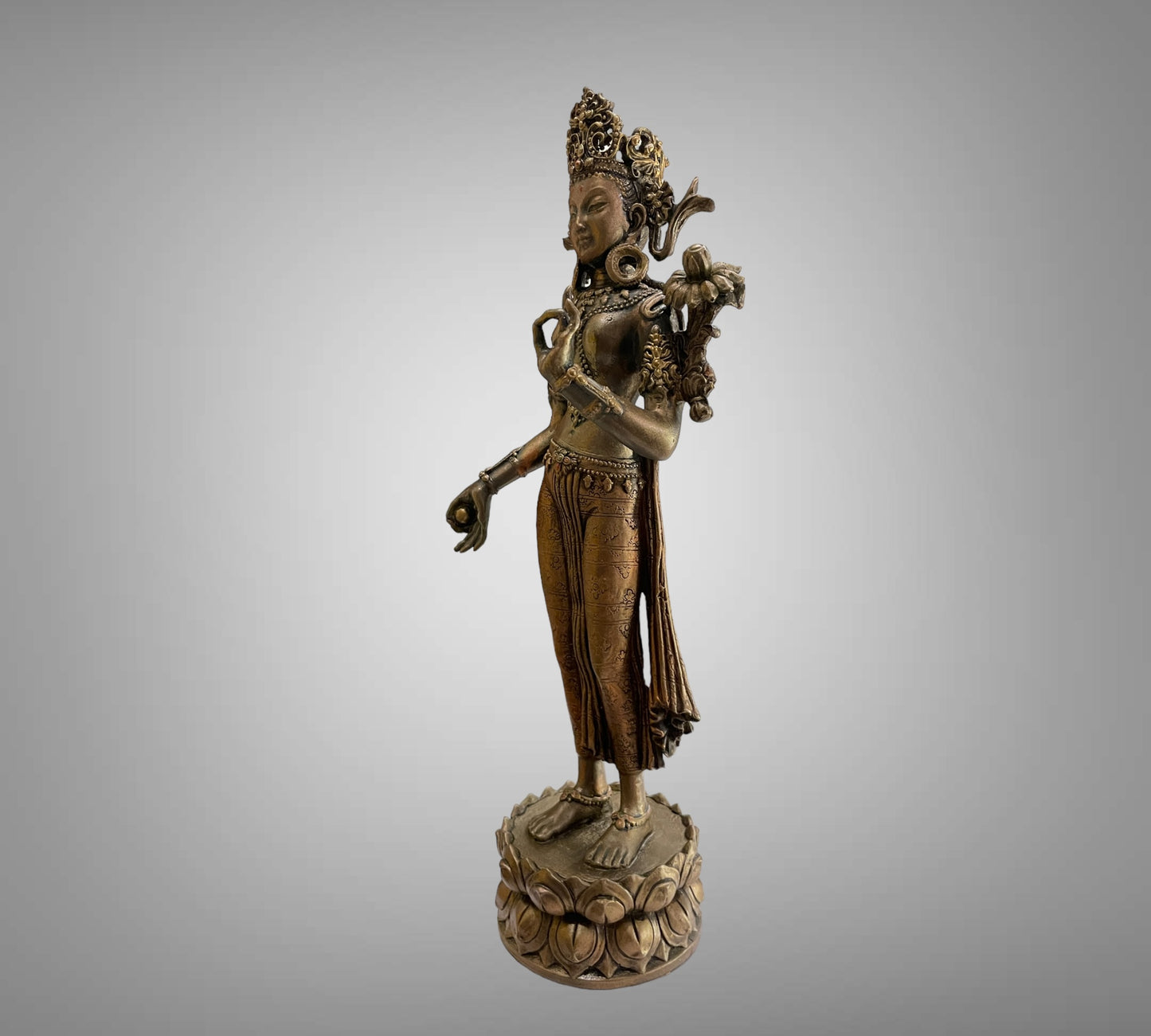 Divine Grace: Bronze Standing Tara Sculpture